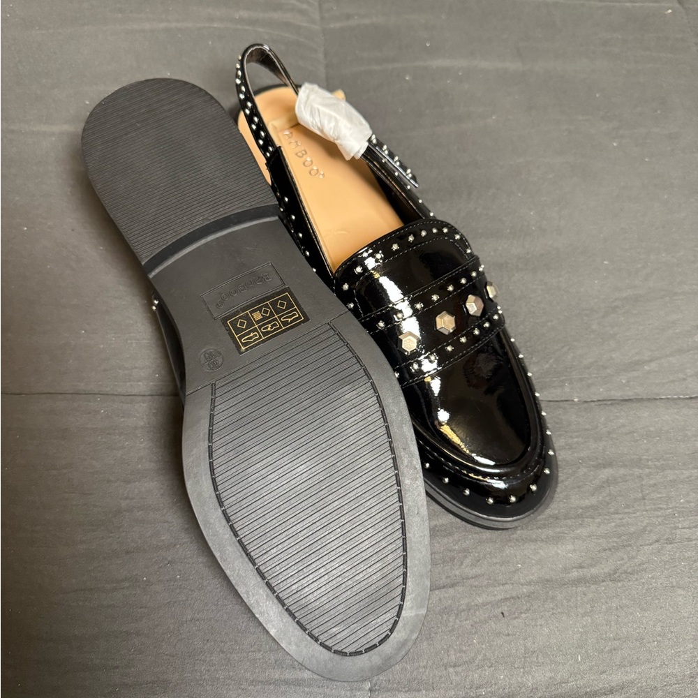 BAMBOO Black Studded Loafers - Picture 3 of 7